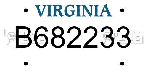 B682233 Virginia License Plate