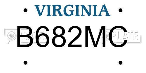 B682MC Virginia License Plate