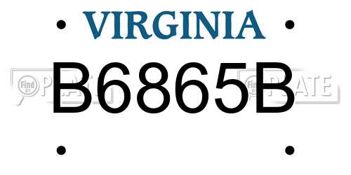 B6865B Virginia License Plate