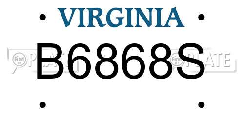 B6868S Virginia License Plate