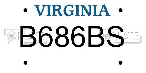 B686BS Virginia License Plate