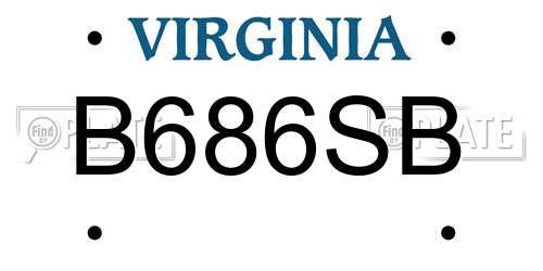 B686SB Virginia License Plate