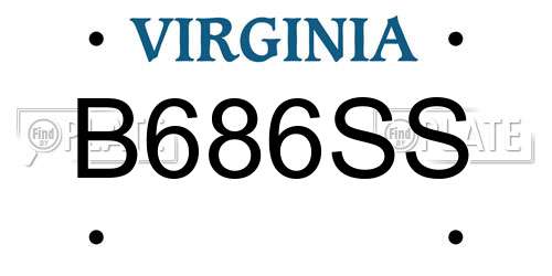 B686SS Virginia License Plate