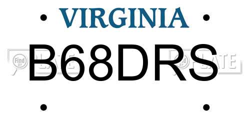 B68DRS Virginia License Plate
