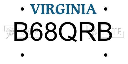 B68QRB Virginia License Plate
