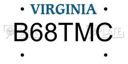 B68TMC Virginia License Plate