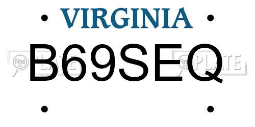 B69SEQ Virginia License Plate