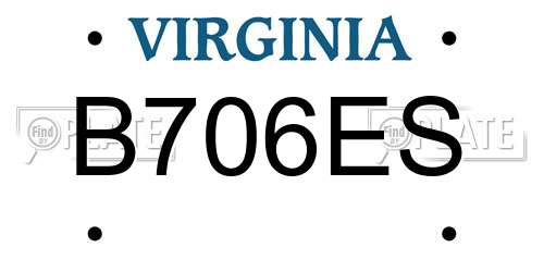 B706ES Virginia License Plate