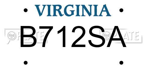 B712SA Virginia License Plate
