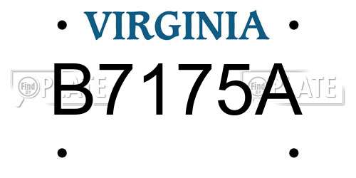 B7175A Virginia License Plate