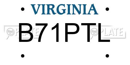 B71PTL Virginia License Plate
