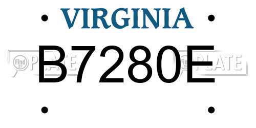 B7280E Virginia License Plate