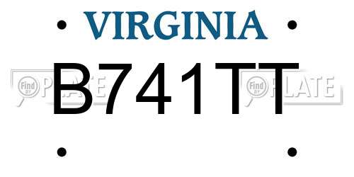 B741TT Virginia License Plate
