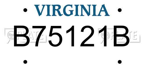 B75121B Virginia License Plate