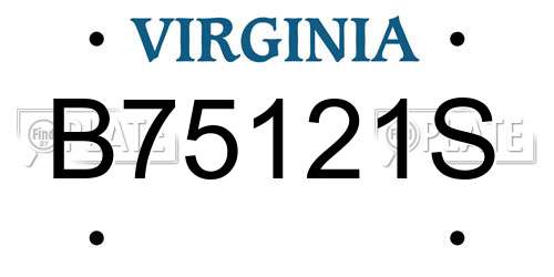 B75121S Virginia License Plate