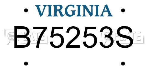 B75253S Virginia License Plate