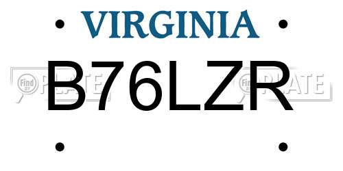 B76LZR Virginia License Plate