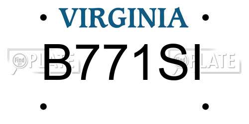 B771SI Virginia License Plate