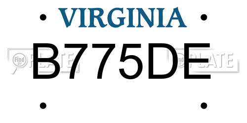 B775DE Virginia License Plate