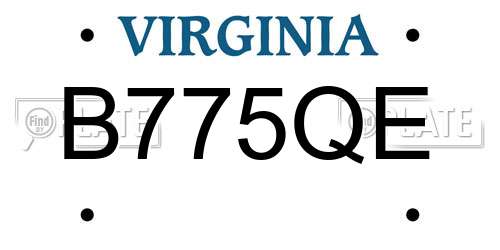 B775QE Virginia License Plate