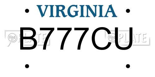 B777CU Virginia License Plate
