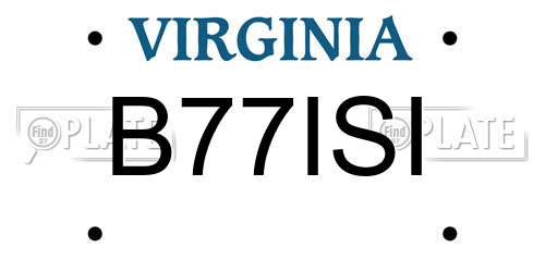B77ISI Virginia License Plate