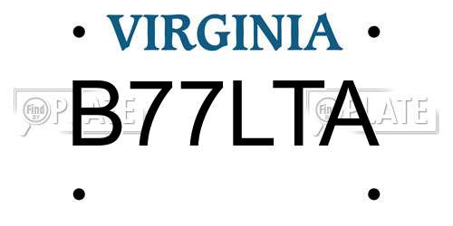 B77LTA Virginia License Plate