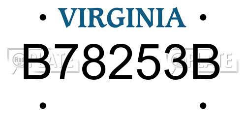B78253B Virginia License Plate