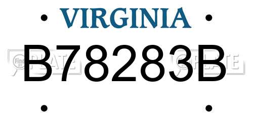 B78283B Virginia License Plate