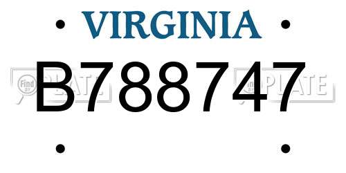 B788747 Virginia License Plate