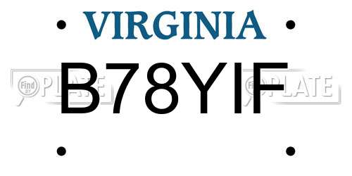 B78YIF Virginia License Plate