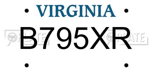 B795XR Virginia License Plate