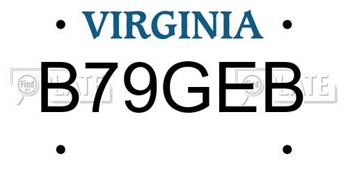 B79GEB Virginia License Plate