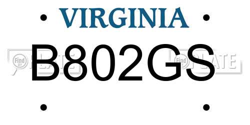 B802GS Virginia License Plate
