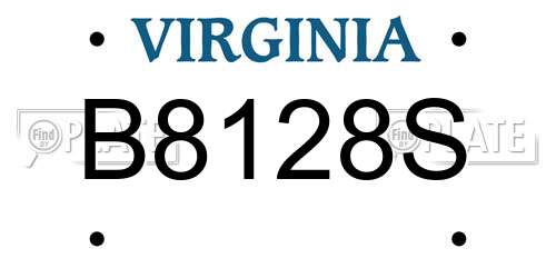 B8128S Virginia License Plate