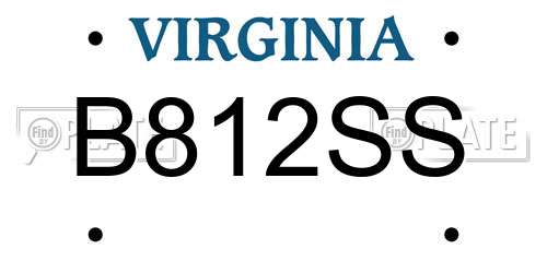 B812SS Virginia License Plate