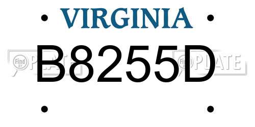 B8255D Virginia License Plate