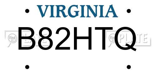 B82HTQ Virginia License Plate