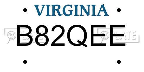 B82QEE Virginia License Plate