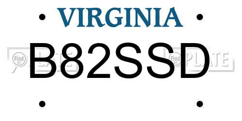 B82SSD Virginia License Plate
