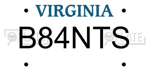 B84NTS Virginia License Plate