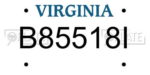 B85518I Virginia License Plate