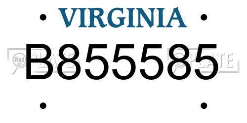 B855585 Virginia License Plate