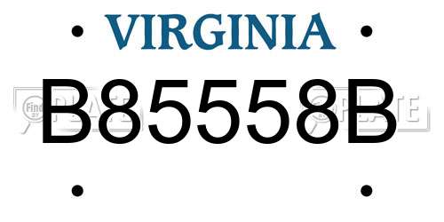 B85558B Virginia License Plate