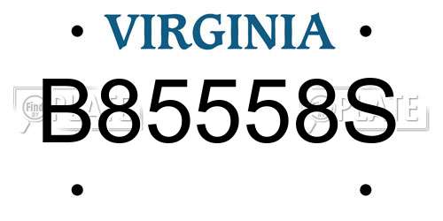 B85558S Virginia License Plate
