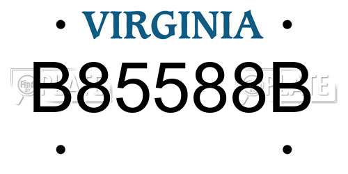 B85588B Virginia License Plate