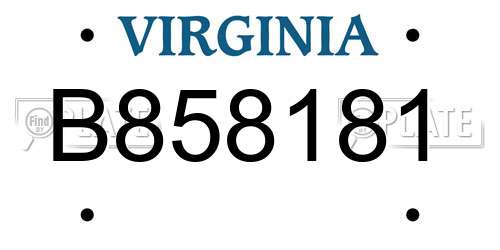 B858181 Virginia License Plate