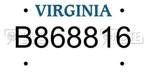 B868816 Virginia License Plate
