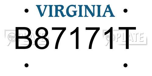 B87171T Virginia License Plate