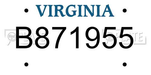 B871955 Virginia License Plate